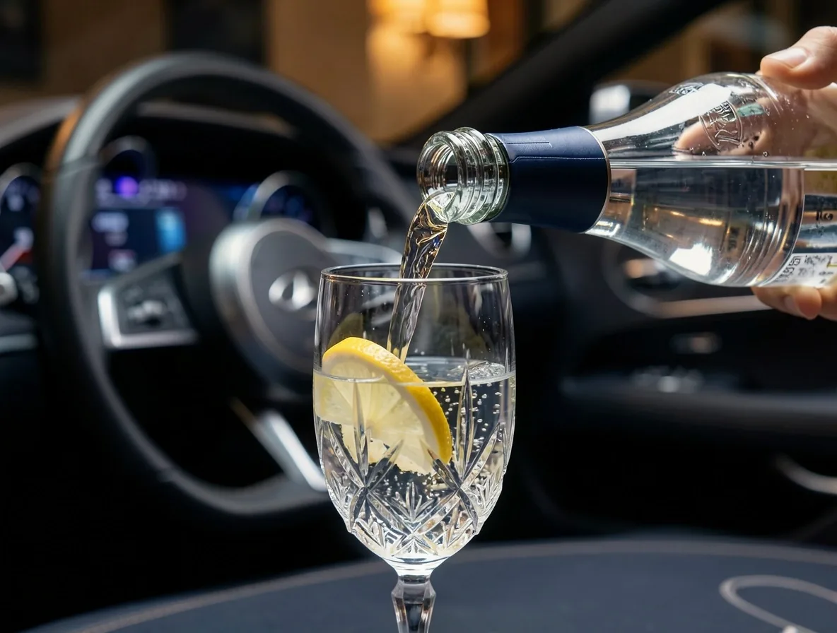 Premium mineraalwater in kristalglas